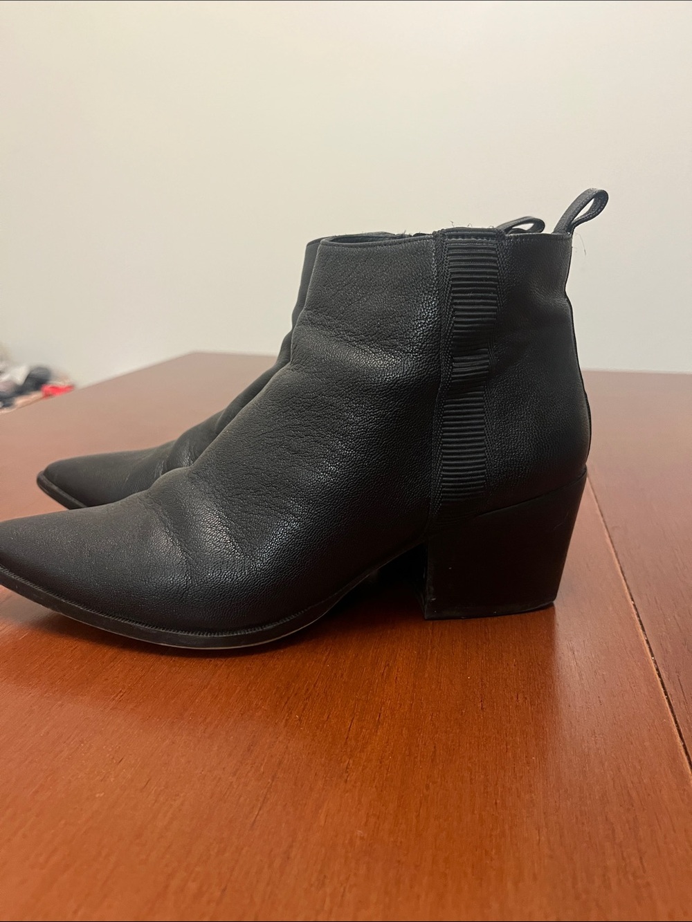Linea Paolo Womens Black Leather Sevilla Ankle Booties Size 8
